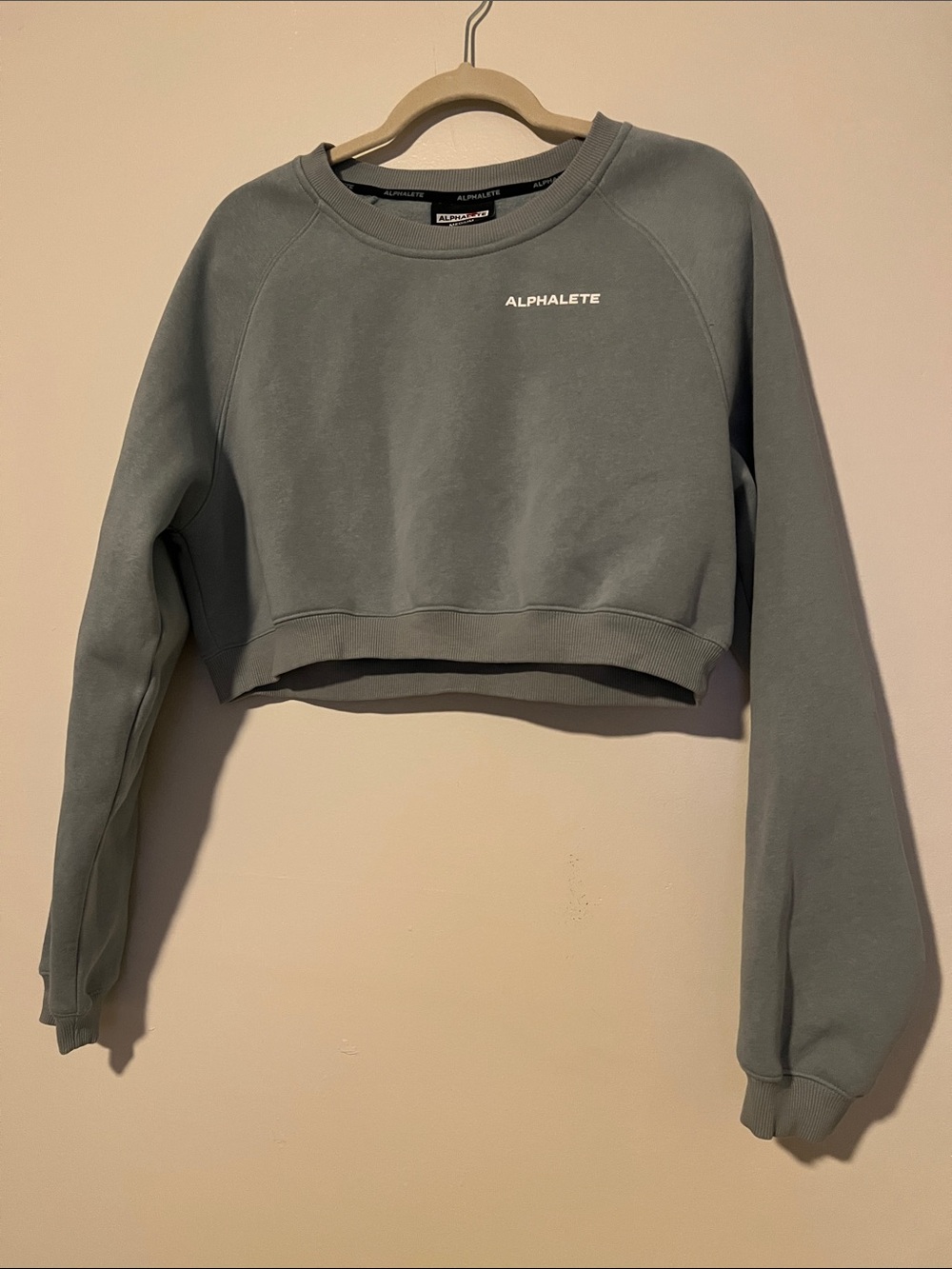 Alphalete Cropped Crewneck Sweatshirt - Sage